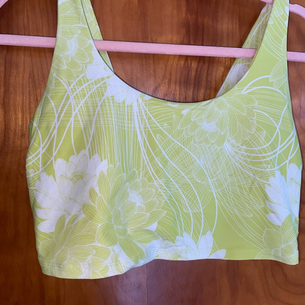 Floral Yellow Athletic Bra